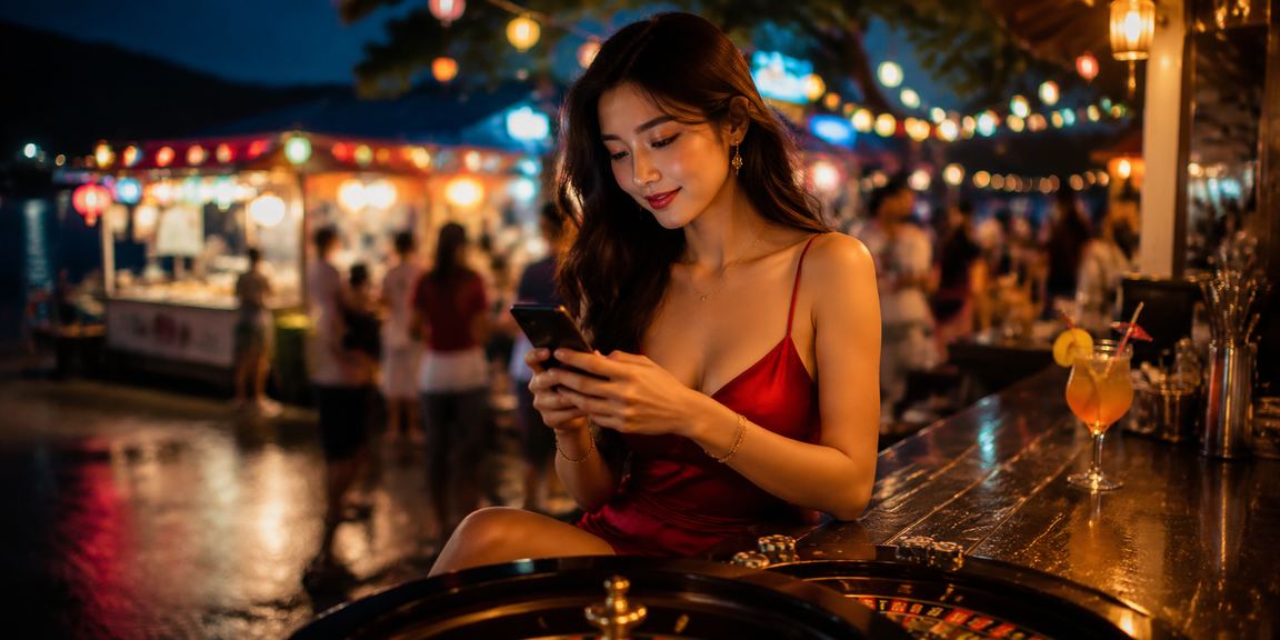 Bàn roulette lung linh tại chợ đêm Côn Đảo – không khí giải trí sôi động