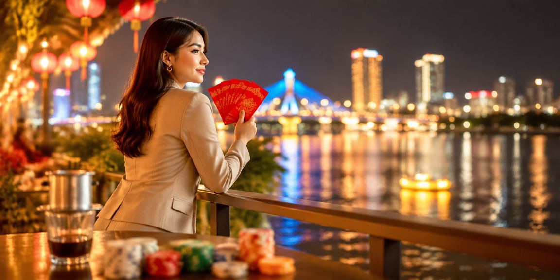 Cảnh phố đêm Đà Nẵng lung linh ánh đèn gợi hình ảnh trải nghiệm cá cược di động sôi động